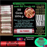 THIS AUCTION ONLY! BU Shotgun Lincoln 1c roll, 197