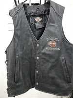 Harley-Davidson Leather Riding Vest XL w/ EAGLE
