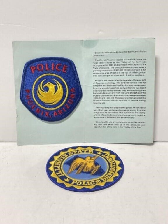 Phoenix & Illinois State Police Patches 4 " D