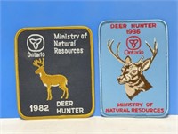 Ontario Deer Hunter Patches 1982 & 1986 4 1/2 "