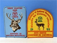 Ontario Deer Hunter Patches 1986 & 1993 4 1/2 "