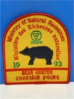 Ontario Black Bear Hunter patch 1993 4 "