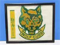 Large 6 x 8 " Wolf Cubs Patch in Frame