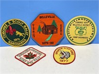 5 Vintage Boy Scout Patches 1970s
