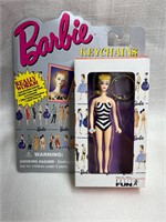 NIP Barbie Keychain Original Striped Bathing Suit
