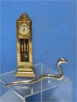 Mini Bulova Grandfather Clock & Hoselton Snake