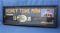 Framed WWE Autographed Belt Honky Tonk Man