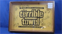 Framed Autographed Terrible Towel-2008/2009