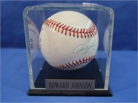 Autographed Howard Johnson Baseball in Cube
