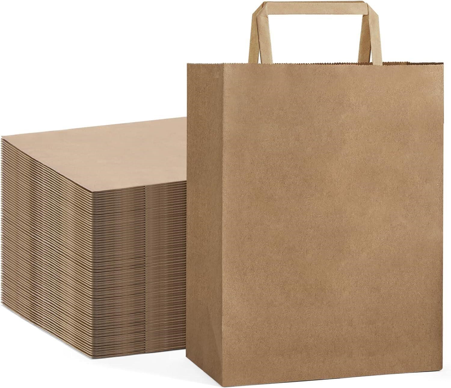 100PK GSSUSA Brown Paper Bags 10X5X13