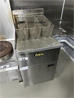 Anets S/S Gas Single Bowl Twin Basket Deep Fryer