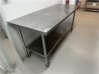 S/S Mobile Preparation Bench Approx 2m x 1m