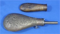 Brass US Powder Flask, Original "Colts Patent"