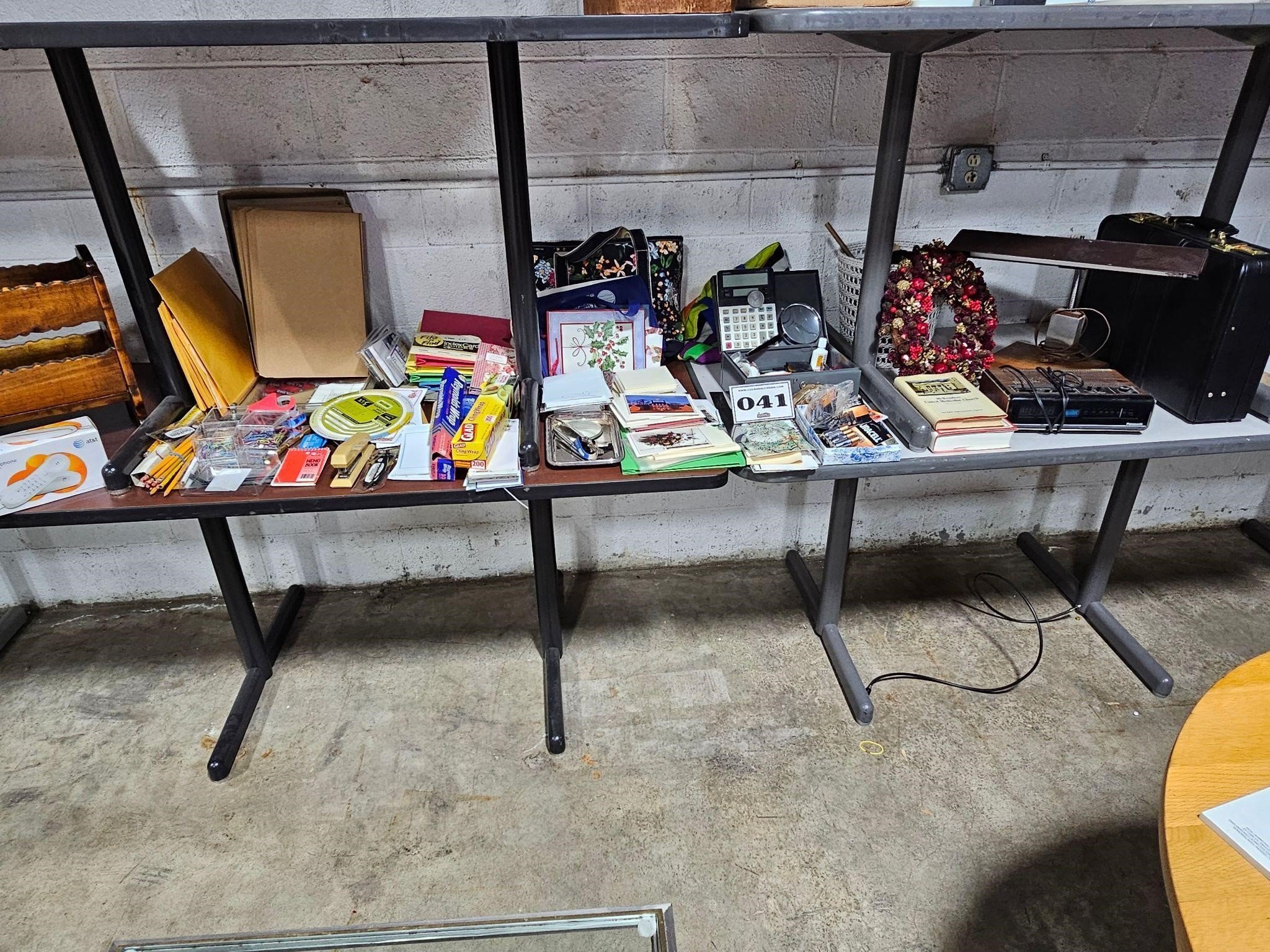 office supplies, briefcase, magazine rack, etc.