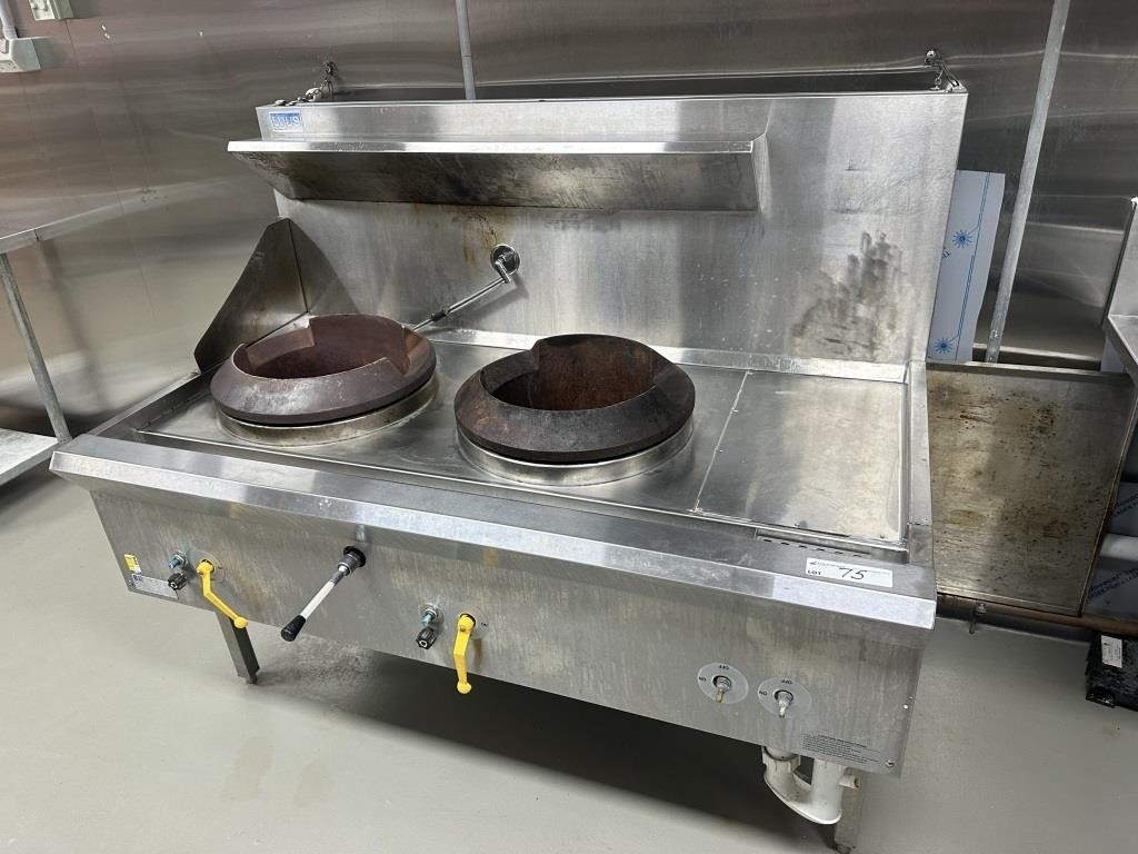 Luus S/S Commercial Twin Bowl Wok Cooker