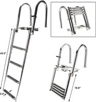 NovelBee 4-Step Steel Pontoon Boat Ladder