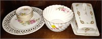 Floral China Lot incl Cheese Dish, etc