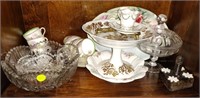 Clear Glass, Royal Doulton Cups & Saucers, etc