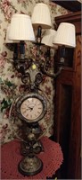 Colonial Clock & 5 Light Lamp