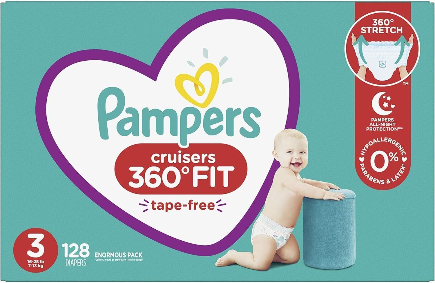 Pampers Cruisers 360  Size 3  128ct Diapers
