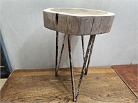 RUSTIC Styled Outdoor STOOL-Plant Stand@12Ax18inH