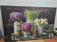 CANVAS Styled Foral Potted Scene@35.5Wx24inH