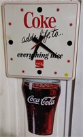 Coca-Cola Tin Sign & Clock