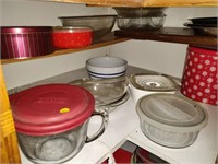Glass Mixing Bowls, Containers w/ Lids,  etc