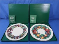 2 NIB Lenox Christmas Wreath Collector Plates
