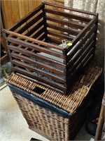 Wicker Laundry Basket & Egg Box