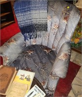 Upholstered Valour Chair & Throw Blanket