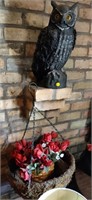 Decorative Owl Piece & Flower Basket