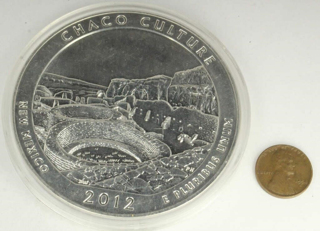 2012 NM CHACO CULTURE 5 OUNCE SILVER BULLION COIN