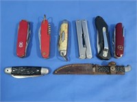 8 Pocket Knives incl Vintage Kamp-King