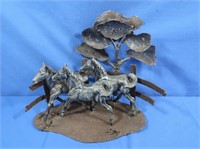 Metal Horse Sculpture (horses are acrylic)