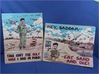 2 Sadaam Caricature Posters