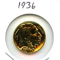 Plated 1936 Buffalo Nickel