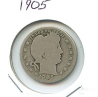 1905 Barber Silver Quarter