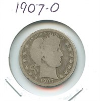 1907-O Barber Silver Quarter