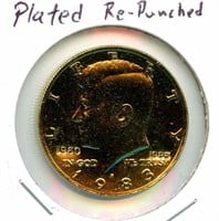 1983-P Kennedy Half Dollar - Plated Repunched