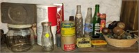 Collectible Glass Bottles, Tins, etc