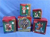 5 Carlton Cards Elvis Ornaments
