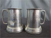 (2) Metal / Glass Bottom Playboy Steins