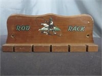 Vintage Wood Fishing Rod Rack