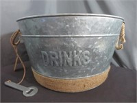 *NEW Metal Party Drinks Tub w/ Opener - Made in