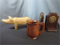 *Wooden Bookends , Rhino & Pitcher