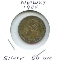 Norway 1900 Silver 50 Ore