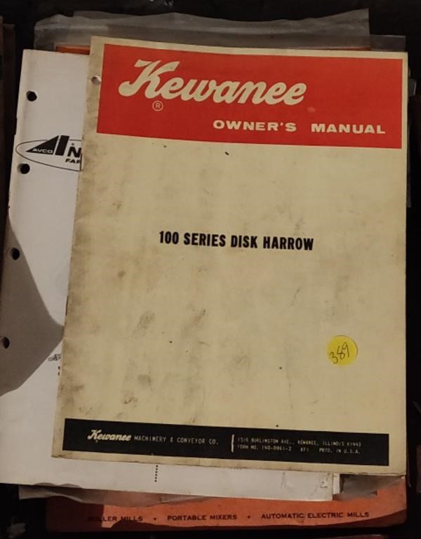 Tractor Manuals incl Kewanee, Allis Chalmers, etc