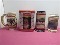 *4 Budweiser Beer Steins Wisconsin Waterfowl