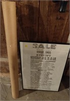 Framed Auction Piece & John Deere Poster